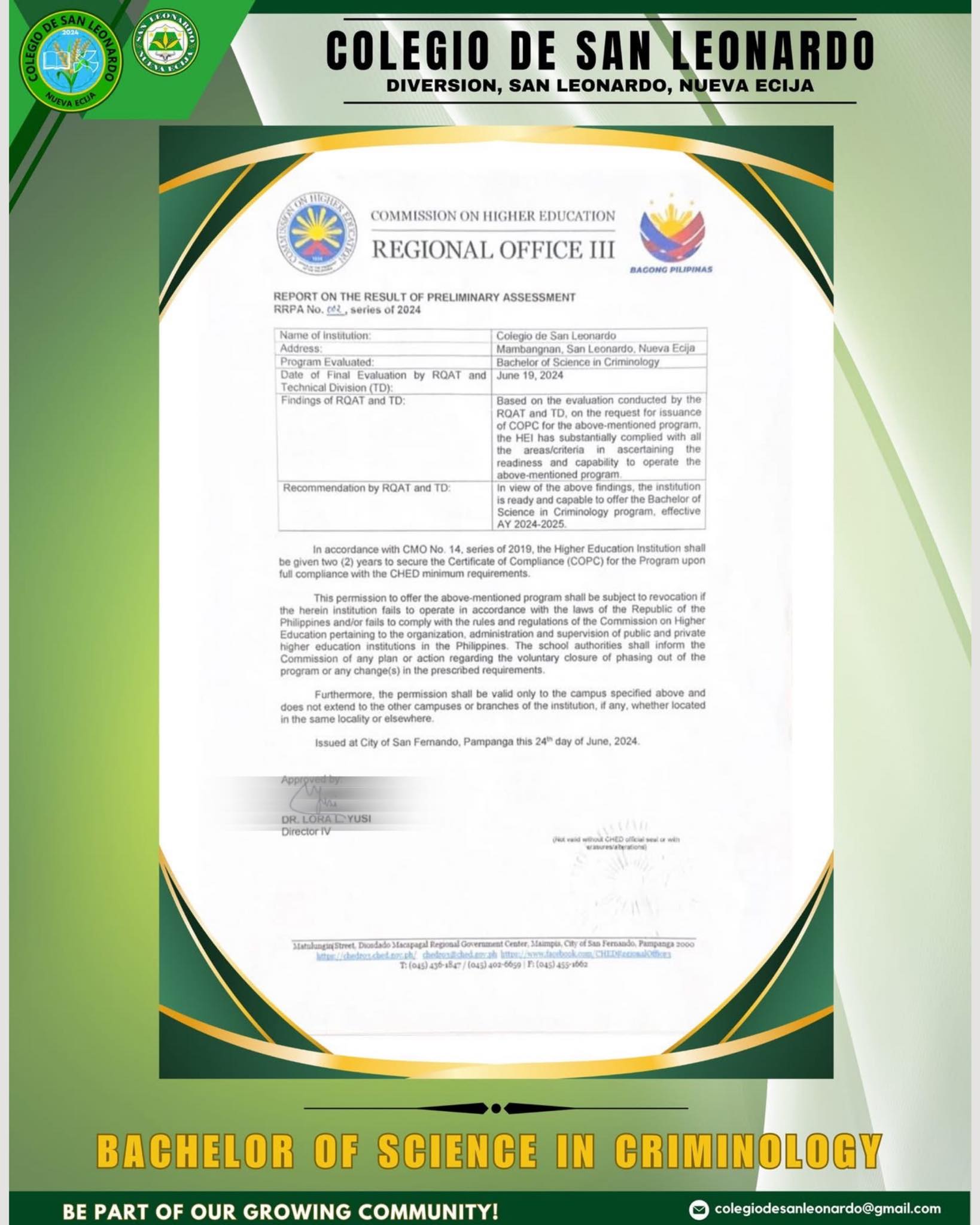 𝐂𝐎𝐋𝐄𝐆𝐈𝐎 𝐃𝐄 𝐒𝐀𝐍 𝐋𝐄𝐎𝐍𝐀𝐑𝐃𝐎: 𝐂𝐎𝐌𝐌𝐈𝐓𝐓𝐄𝐃 𝐓𝐎 𝐐𝐔𝐀𝐋𝐈𝐓𝐘 𝐄𝐃𝐔𝐂𝐀𝐓𝐈𝐎𝐍 𝐖𝐈𝐓𝐇 𝐅𝐔𝐋𝐋 𝐆𝐎𝐕𝐄𝐑𝐍𝐌𝐄𝐍𝐓 𝐑𝐄𝐂𝐎𝐆𝐍𝐈𝐓𝐈𝐎𝐍